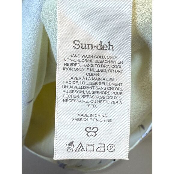 Aritzia Sundeh Women's Size Medium Yellow Floral Smocked Mini Dress - Picture 6 of 8